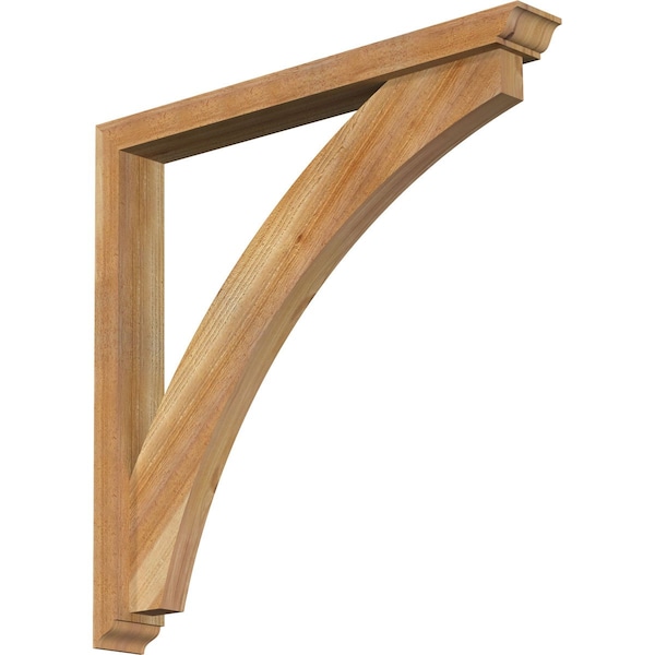 Ekena Millwork Thorton Traditional Rough Sawn Bracket w/ Offset Brace, Western Red Cedar, 4"W x 32"D x 32"H BKT0402X32X32THR01RWR - main